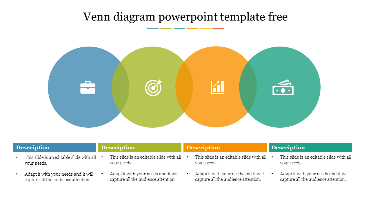 Attractive Venn Diagram PowerPoint Template Free Download